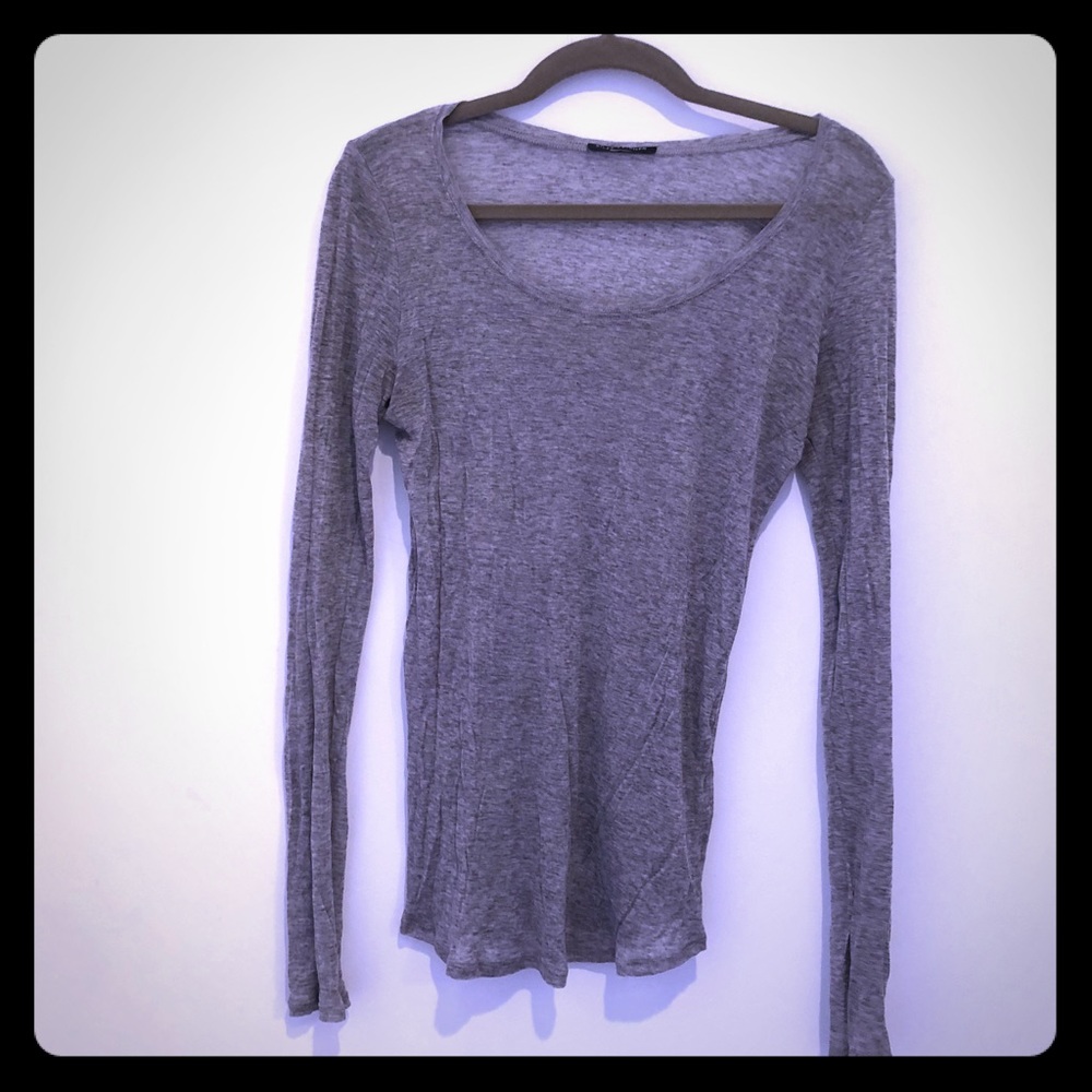 Sheer gray Eileen Fisher top